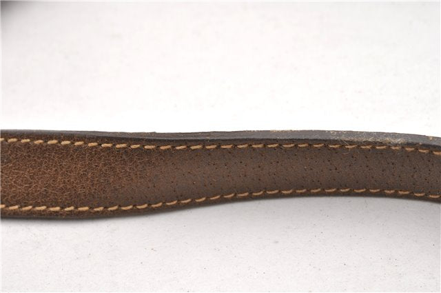 Authentic GUCCI Shoulder Cross Drawstring Bag GG PVC Leather Brown Junk 1832G