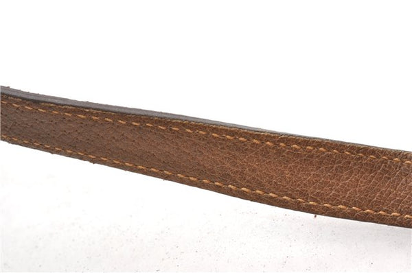 Authentic GUCCI Shoulder Cross Drawstring Bag GG PVC Leather Brown Junk 1832G