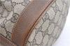 Authentic GUCCI Shoulder Cross Drawstring Bag GG PVC Leather Brown Junk 1832G