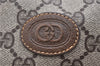Authentic GUCCI Shoulder Cross Drawstring Bag GG PVC Leather Brown Junk 1832G