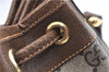 Authentic GUCCI Shoulder Cross Drawstring Bag GG PVC Leather Brown Junk 1832G