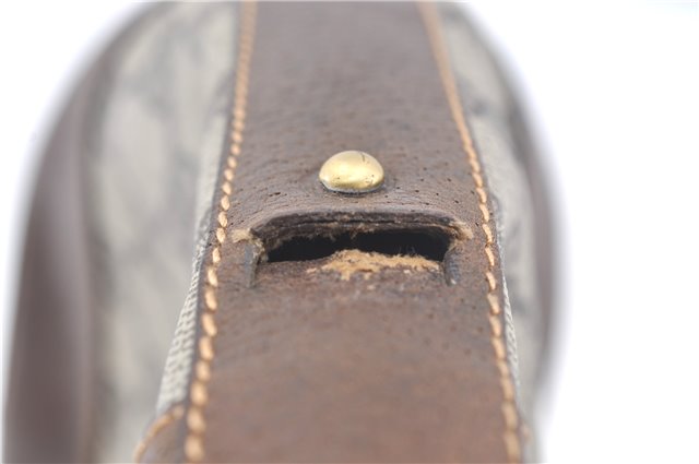 Authentic GUCCI Shoulder Cross Drawstring Bag GG PVC Leather Brown Junk 1832G