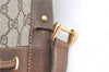Authentic GUCCI Shoulder Cross Drawstring Bag GG PVC Leather Brown Junk 1832G