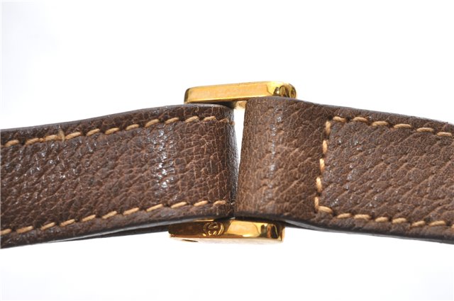 Authentic GUCCI Shoulder Cross Drawstring Bag GG PVC Leather Brown Junk 1832G