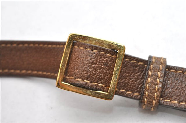 Authentic GUCCI Shoulder Cross Drawstring Bag GG PVC Leather Brown Junk 1832G