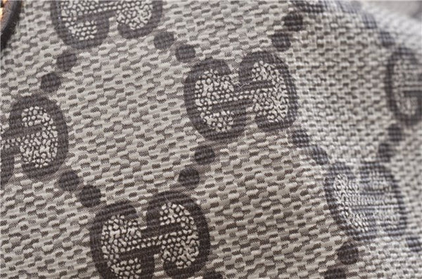 Authentic GUCCI Shoulder Cross Drawstring Bag GG PVC Leather Brown Junk 1832G