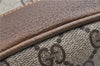 Authentic GUCCI Shoulder Cross Drawstring Bag GG PVC Leather Brown Junk 1832G