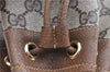 Authentic GUCCI Shoulder Cross Drawstring Bag GG PVC Leather Brown Junk 1832G