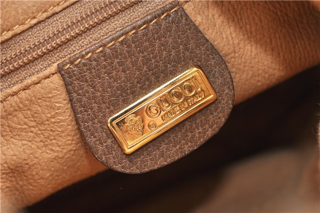 Authentic GUCCI Shoulder Cross Drawstring Bag GG PVC Leather Brown Junk 1832G