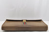 Authentic GUCCI Web Sherry Line Vintage Document Case Leather Brown 1832I