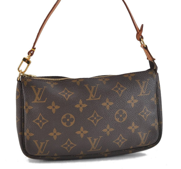 Authentic Louis Vuitton Monogram Pochette Accessoires Pouch M51980 LV 1833D