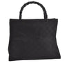Authentic GUCCI Vintage Bamboo Hand Bag GG Nylon Leather 0021010 Black 1833I