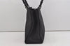 Authentic GUCCI Vintage Bamboo Hand Bag GG Nylon Leather 0021010 Black 1833I