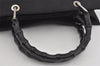 Authentic GUCCI Vintage Bamboo Hand Bag GG Nylon Leather 0021010 Black 1833I