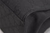 Authentic GUCCI Vintage Bamboo Hand Bag GG Nylon Leather 0021010 Black 1833I