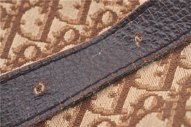 Authentic Christian Dior Trotter Shoulder Cross Bag Canvas Leather Brown 1834G