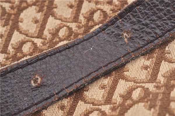 Authentic Christian Dior Trotter Shoulder Cross Bag Canvas Leather Brown 1834G