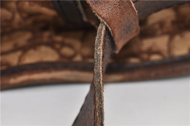 Authentic Christian Dior Trotter Shoulder Cross Bag Canvas Leather Brown 1834G