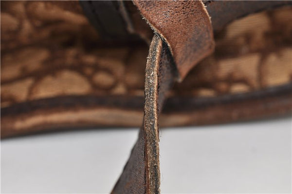 Authentic Christian Dior Trotter Shoulder Cross Bag Canvas Leather Brown 1834G