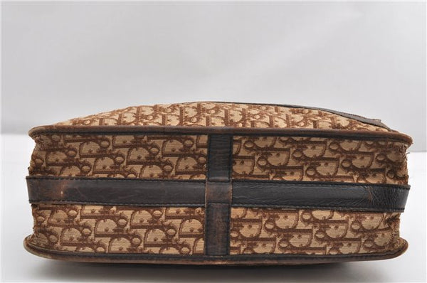 Authentic Christian Dior Trotter Shoulder Cross Bag Canvas Leather Brown 1834G