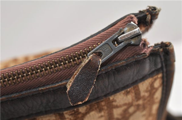 Authentic Christian Dior Trotter Shoulder Cross Bag Canvas Leather Brown 1834G