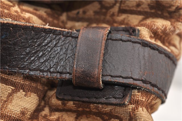 Authentic Christian Dior Trotter Shoulder Cross Bag Canvas Leather Brown 1834G
