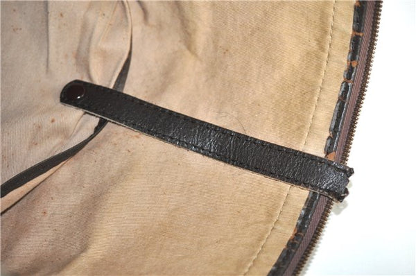 Authentic Christian Dior Trotter Shoulder Cross Bag Canvas Leather Brown 1834G