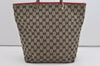 Authentic GUCCI Vintage Shoulder Tote Bag GG Canvas Leather 0021098 Black 1834I