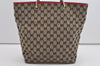 Authentic GUCCI Vintage Shoulder Tote Bag GG Canvas Leather 0021098 Black 1834I