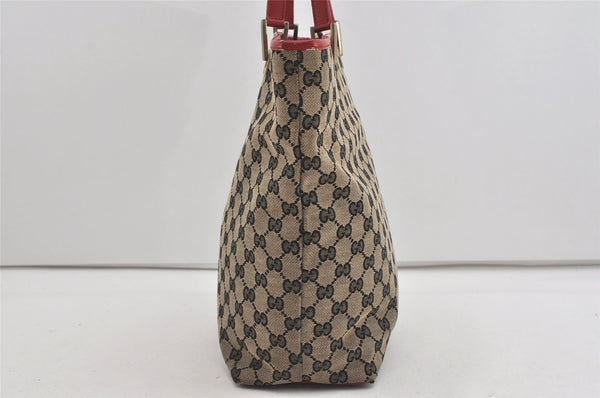Authentic GUCCI Vintage Shoulder Tote Bag GG Canvas Leather 0021098 Black 1834I