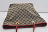 Authentic GUCCI Vintage Shoulder Tote Bag GG Canvas Leather 0021098 Black 1834I