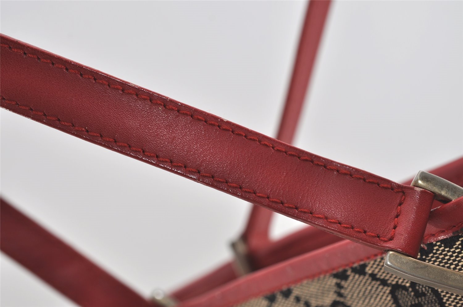 Authentic GUCCI Vintage Shoulder Tote Bag GG Canvas Leather 0021098 Black 1834I