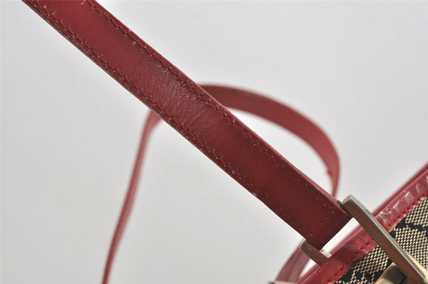 Authentic GUCCI Vintage Shoulder Tote Bag GG Canvas Leather 0021098 Black 1834I