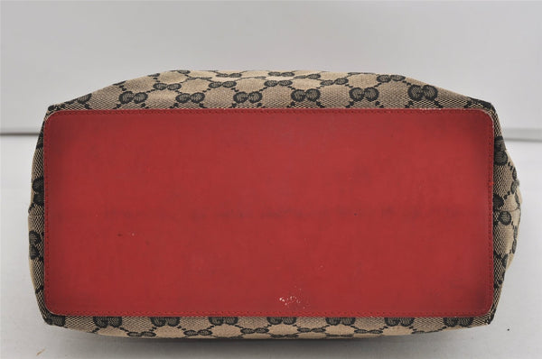 Authentic GUCCI Vintage Shoulder Tote Bag GG Canvas Leather 0021098 Black 1834I