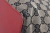 Authentic GUCCI Vintage Shoulder Tote Bag GG Canvas Leather 0021098 Black 1834I
