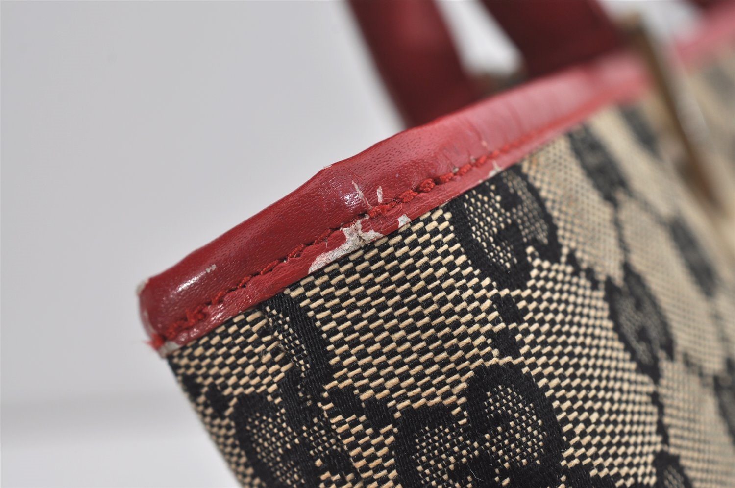 Authentic GUCCI Vintage Shoulder Tote Bag GG Canvas Leather 0021098 Black 1834I