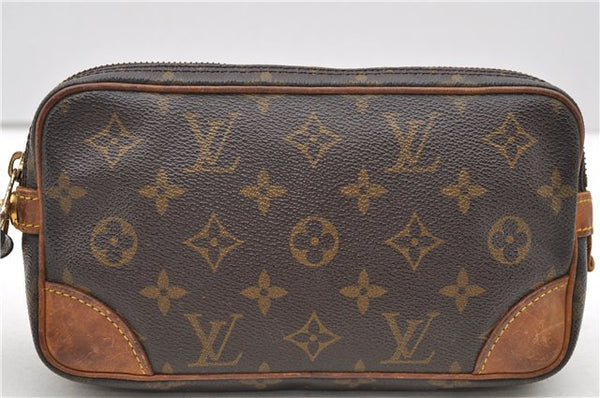 Auth Louis Vuitton Monogram Marly Dragonne PM Clutch Hand Bag M51827 LV 1835D