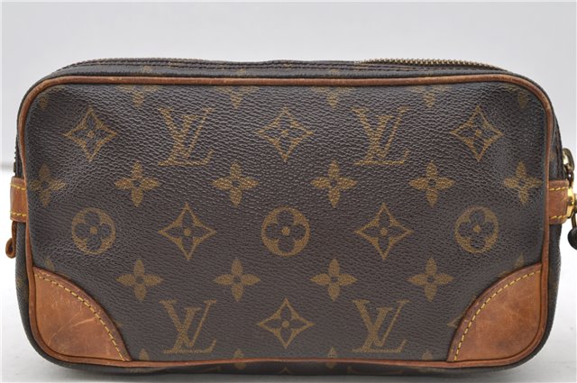 Auth Louis Vuitton Monogram Marly Dragonne PM Clutch Hand Bag M51827 LV 1835D