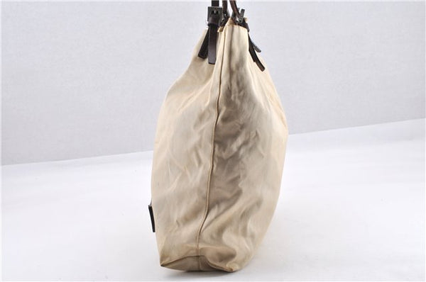 Authentic FENDI Vintage Canvas Leather Shoulder Tote Bag Beige 1835G
