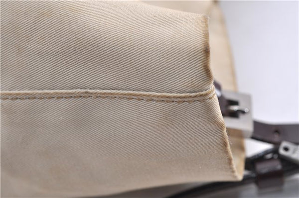 Authentic FENDI Vintage Canvas Leather Shoulder Tote Bag Beige 1835G
