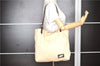 Authentic FENDI Vintage Canvas Leather Shoulder Tote Bag Beige 1835G