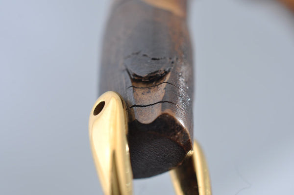 Authentic GUCCI Vintage Bamboo Drawstring Backpack Leather Brown 1836I