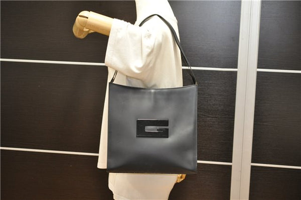 Authentic GUCCI Vintage Shoulder Bag Purse Leather 0013066 Black 1837G