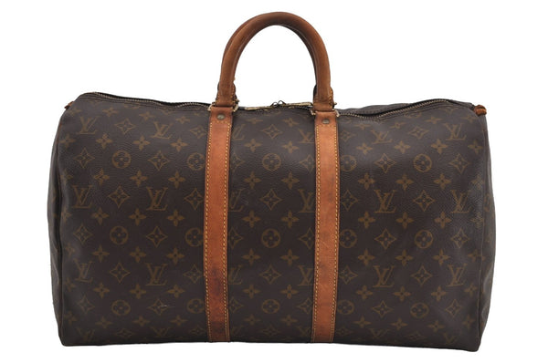 Authentic Louis Vuitton Monogram Keepall 45 Travel Boston Bag M41428 LV 1837I