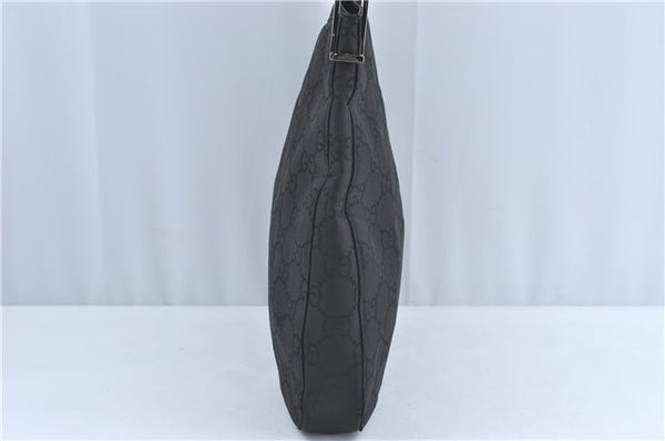 Authentic GUCCI Shoulder Hand Bag Purse GG Nylon Leather 0013166 Black  1838C