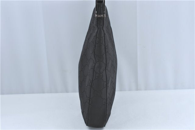 Authentic GUCCI Shoulder Hand Bag Purse GG Nylon Leather 0013166 Black  1838C