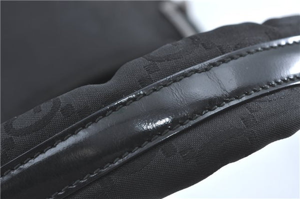 Authentic GUCCI Shoulder Hand Bag Purse GG Nylon Leather 0013166 Black  1838C