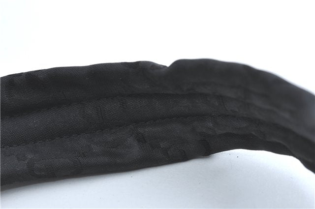 Authentic GUCCI Shoulder Hand Bag Purse GG Nylon Leather 0013166 Black  1838C