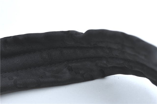 Authentic GUCCI Shoulder Hand Bag Purse GG Nylon Leather 0013166 Black  1838C