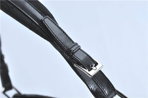 Authentic GUCCI Shoulder Hand Bag Purse GG Nylon Leather 0013166 Black  1838C
